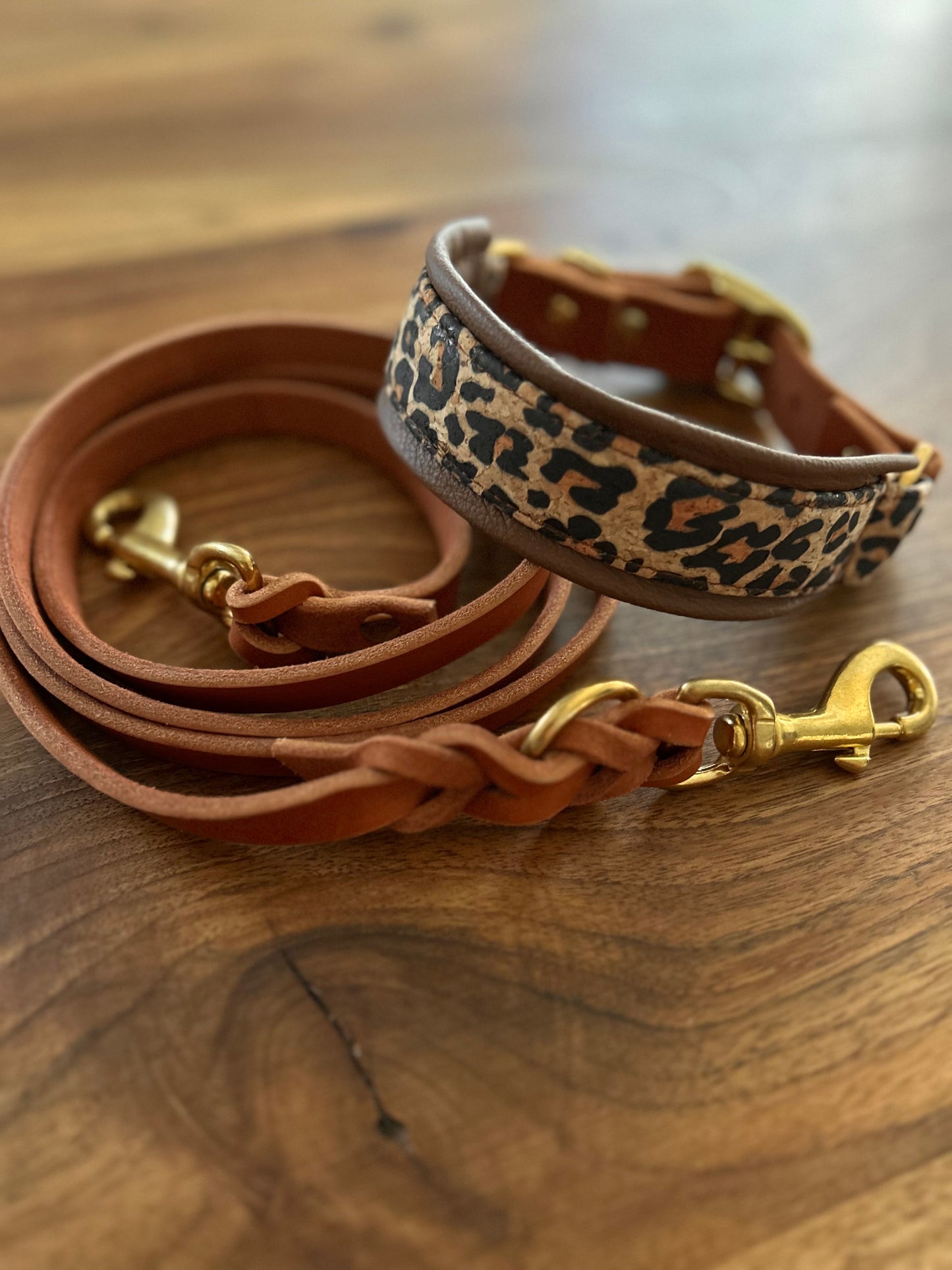 Halsband-Leinenset Leo/ Leder Limited Edition