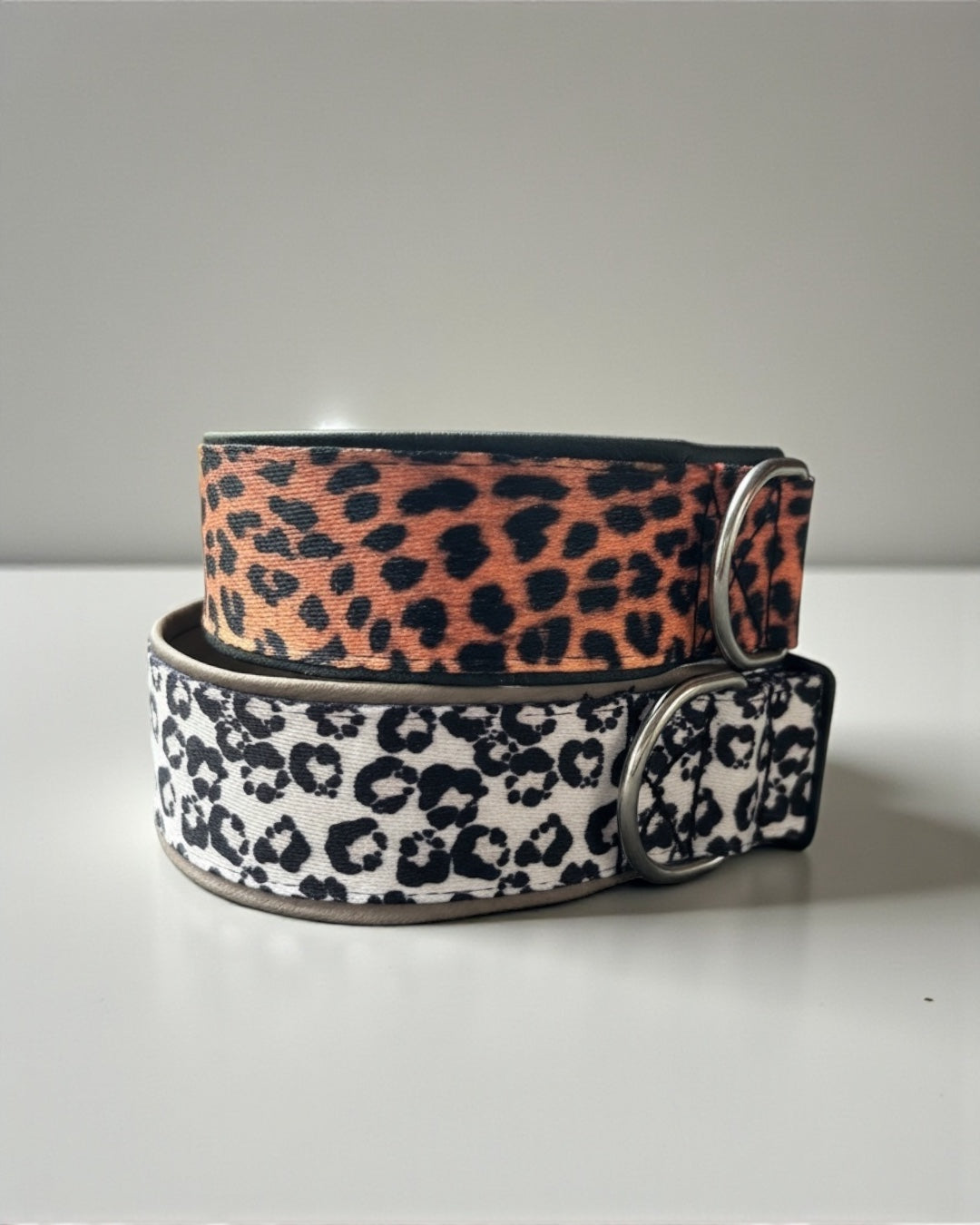 Hundehalsband Leopard 5 cm breit gepolstert und verstellbar