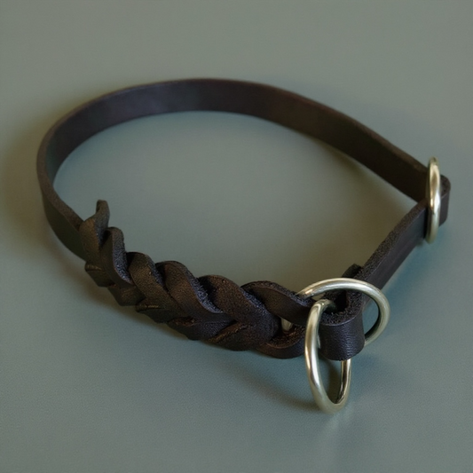 Zugstopp-Halsband aus Fettleder