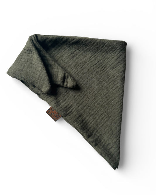 Hundehalstuch aus Musselin olivgrün