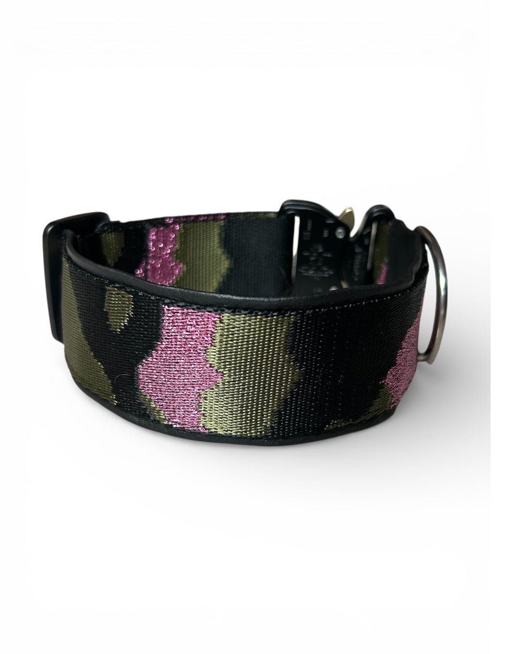 Hundehalsband Camouflage Rosa Olivgrün 5 cm breit
