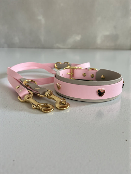 Halsband-Leinenset Blushed Heart