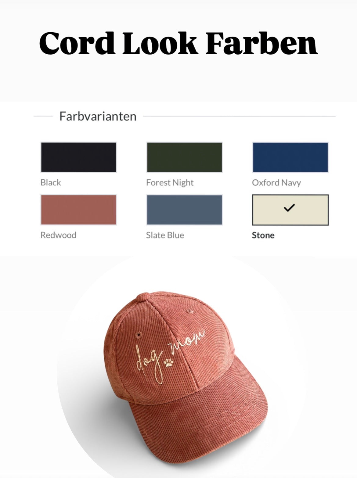 Dog Mom Cap bestickt