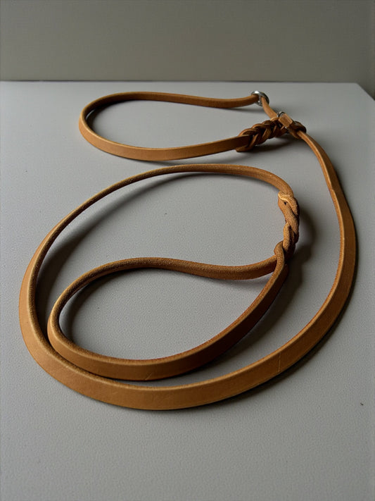 Retrieverleine mit Würgeschutz aus Fettleder