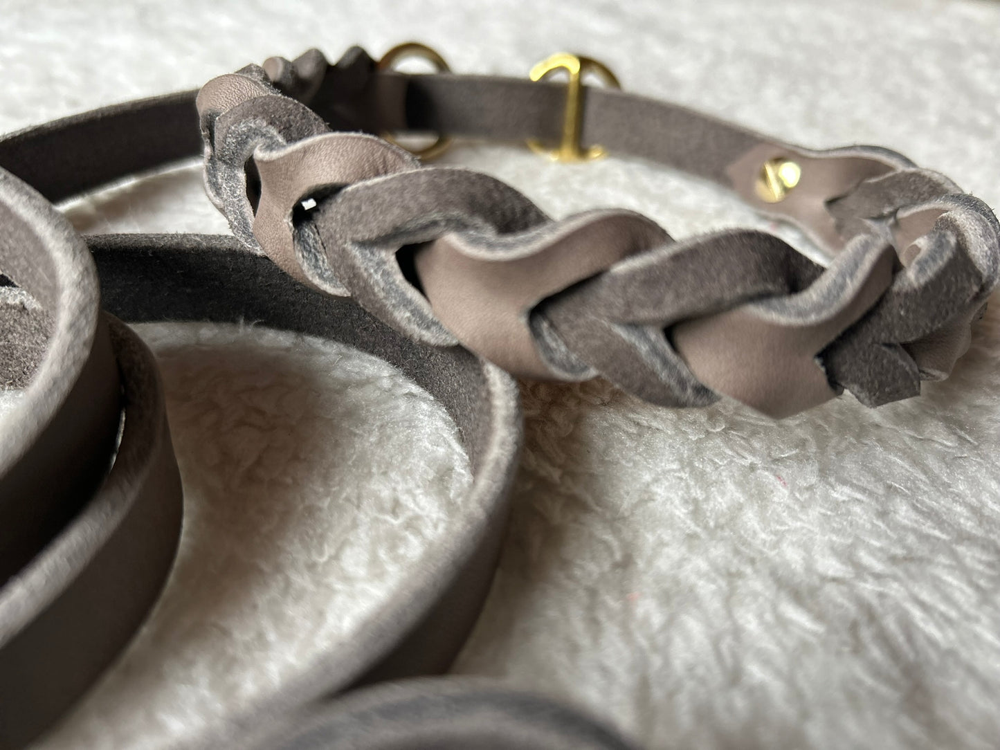 Retrieverleine mit Würgeschutz aus Fettleder