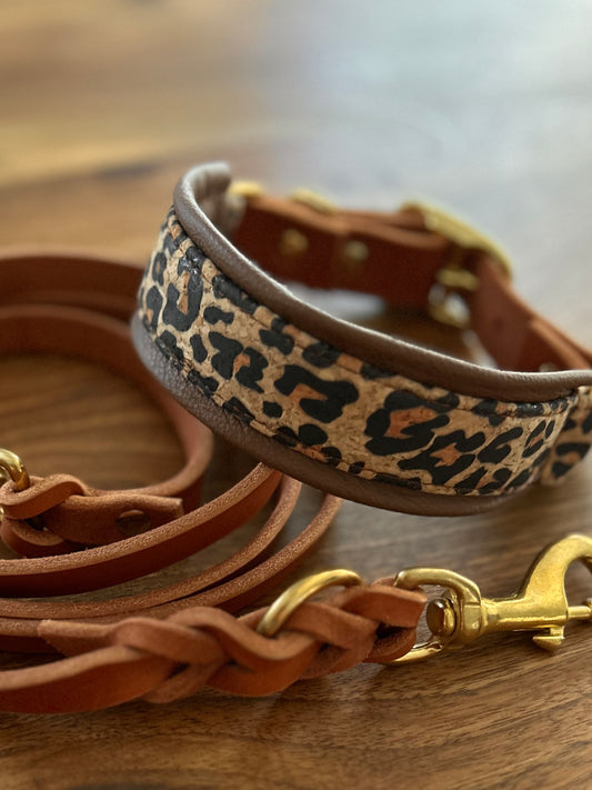 Halsband-Leinenset Leo/ Leder Limited Edition