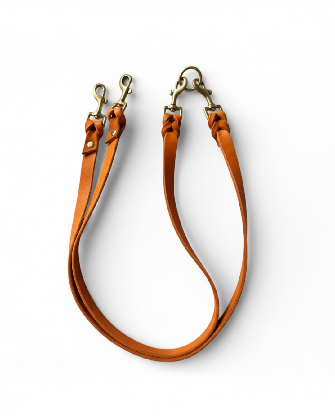 Doppelleine für 2 Hunde aus weichem Fettleder