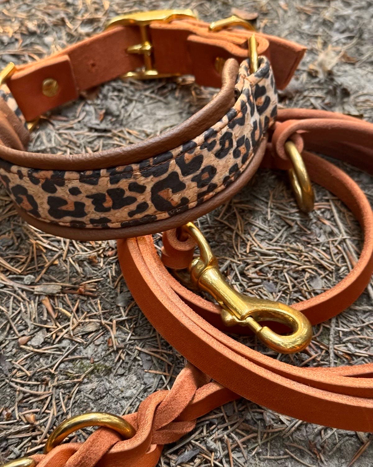 Halsband-Leinenset Leo/ Leder Limited Edition